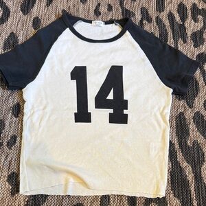 Brandy Melville Black and White Number 14 Crop Top
